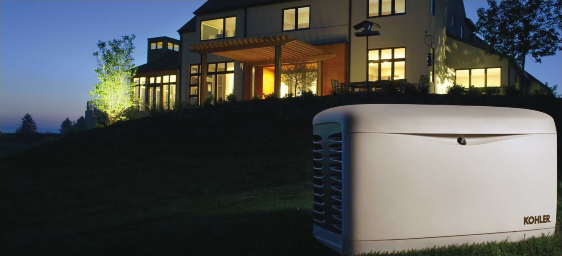 Close shot of a kohler generator