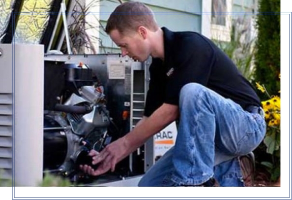 generac contractor working on a residential generator