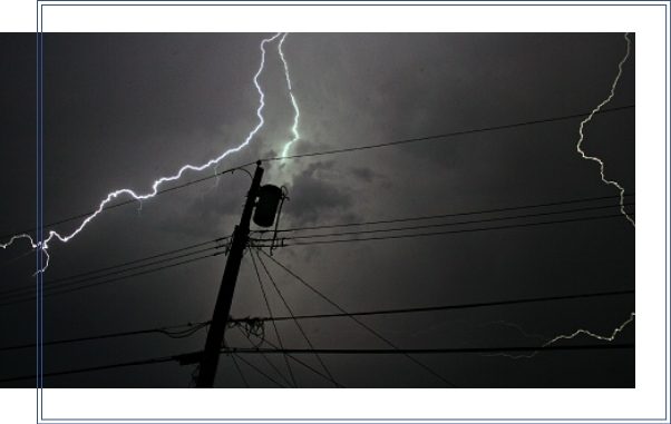 Lightning Strikes A Power Line