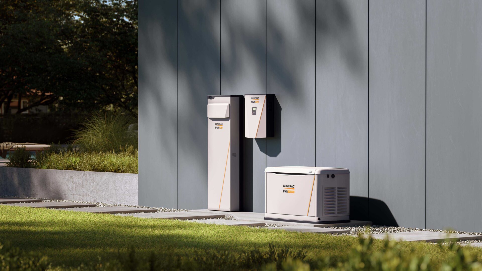 Generac generator outside house